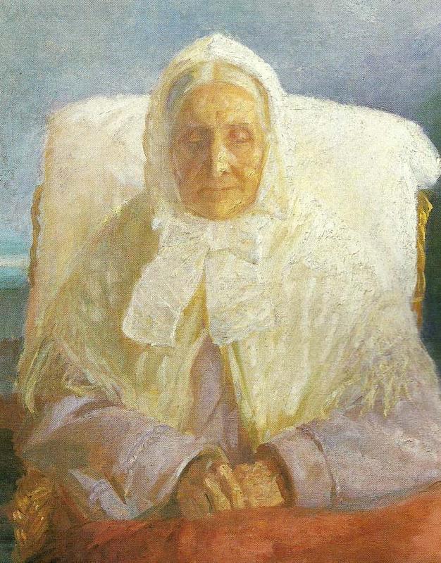 Anna Ancher fru anna hedvig brondum oil painting picture